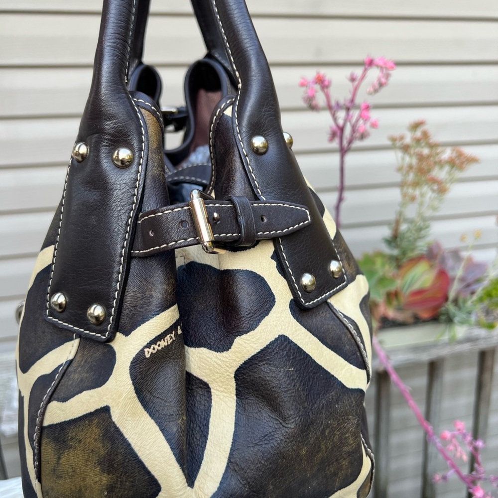 Dooney & Bourke Giraffe Large Leather Lock Logo Satchel ~RARE~RETIRED~ - Picture 7 of 16